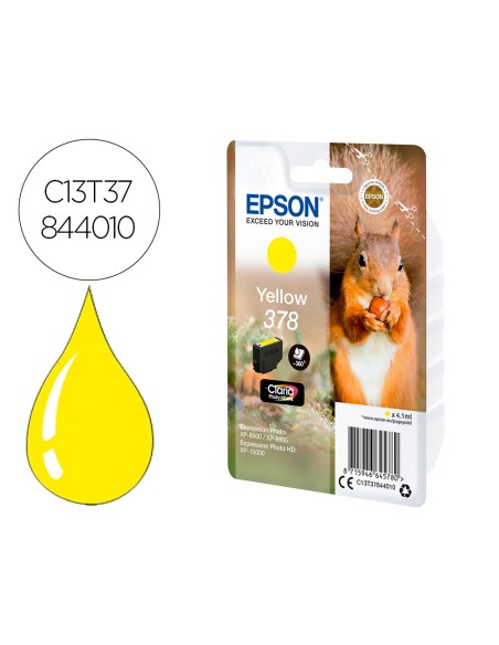 Ink-jet epson singlepack amarillo 378 claria photo hd ink