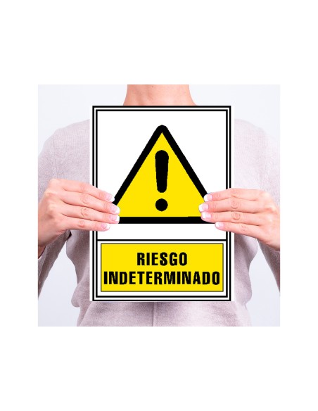 Pictograma archivo 2000 riesgo indeterminado pvc amarillo luminiscente 210x297 mm