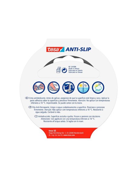 Cinta antideslizante adhesiva tesa uso interior...