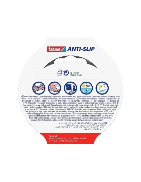 Cinta antideslizante adhesiva tesa uso interior...