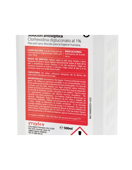 Solucion antiseptica clorhexidina desinclor 1% bote de 500 ml