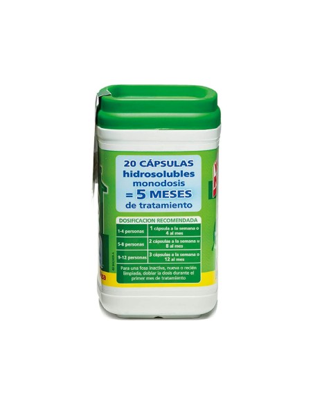 Elimina olores wc net fosas septicas capsula de 18 gr caja de 20 unidades