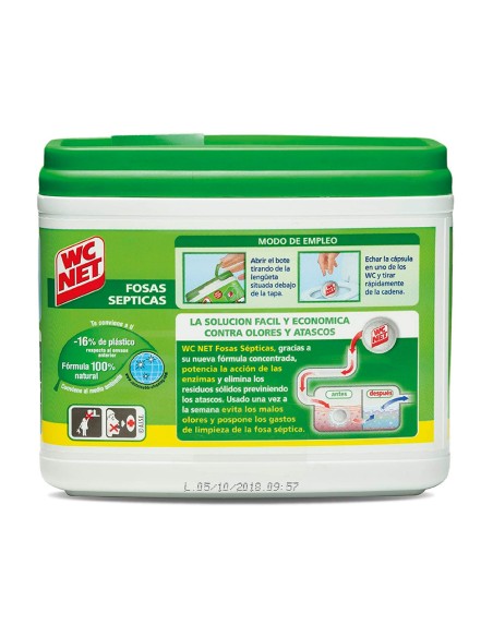 Elimina olores wc net fosas septicas capsula de 18 gr caja de 20 unidades