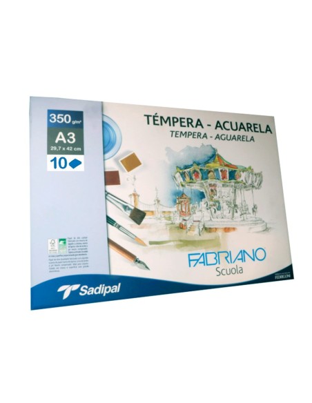 Bloc dibujo acuarela sadipal fabriano espiral...
