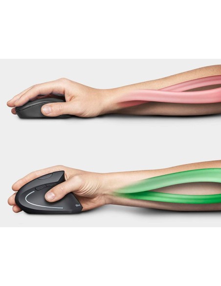 Raton q-connect optico inalambrico ergonomico vertical dpi 800/1200/1600 pilas aaa negro