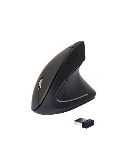 Raton q-connect optico inalambrico ergonomico vertical dpi 800/1200/1600 pilas aaa negro