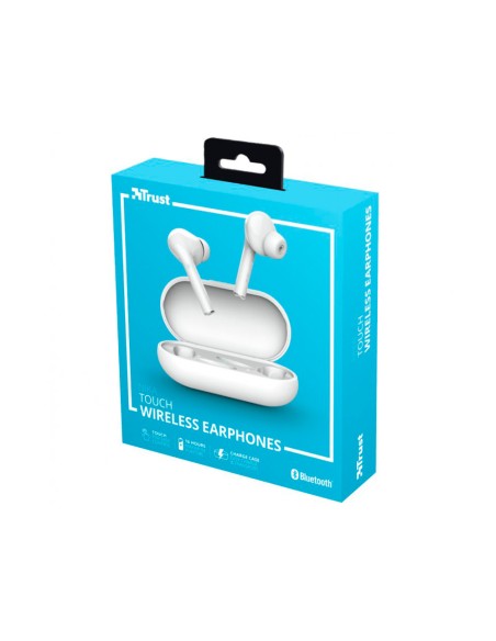 Auricular trust nika inalambrico bluetooth con estuche de carga color blanco