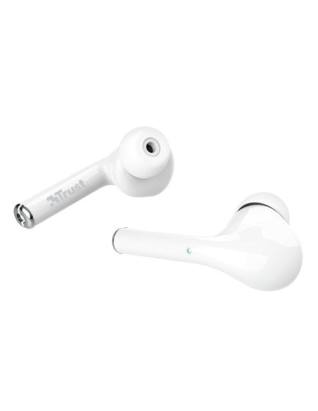 Auricular trust nika inalambrico bluetooth con estuche de carga color blanco