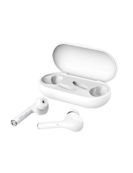 Auricular trust nika inalambrico bluetooth con estuche de carga color blanco