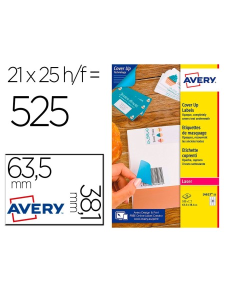 Etiqueta adhesiva cubriente avery permanente...