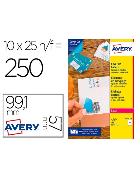 Etiqueta adhesiva cubriente avery permanente...