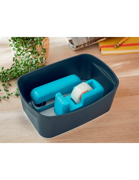 Portarrollo sobremesa leitz cosy plastico para cintas 33 mt color azul