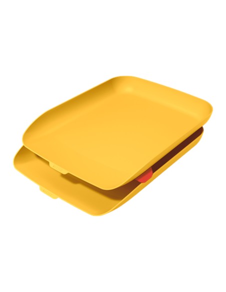 Bandeja sobremesa plastico leitz cosy set de 2 unidades amarillo 274x81x407 mm