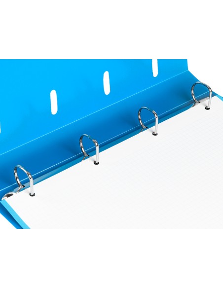 Carpeta con recambio liderpapel a4 cuadro 5mm 100 hojas 80g polipropileno 4 anillas mixtas 25mm azul