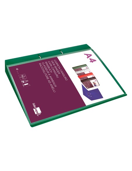 Carpeta liderpapel canguro 2 anillas 40 mm mixtas polipropileno din a4 verde translicudo