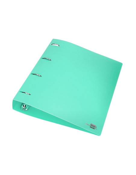 Carpeta liderpapel 4 anillas mixtas 40 mm polipropileno din a4 verde manzana opaco