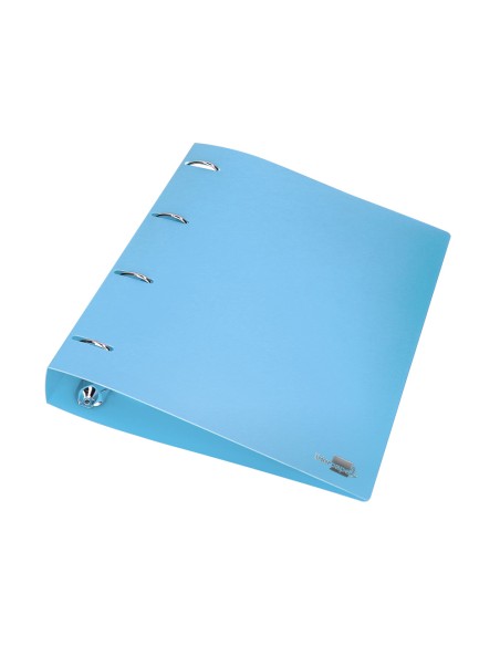 Carpeta liderpapel 4 anillas mixtas 40 mm polipropileno din a4 celeste opaco