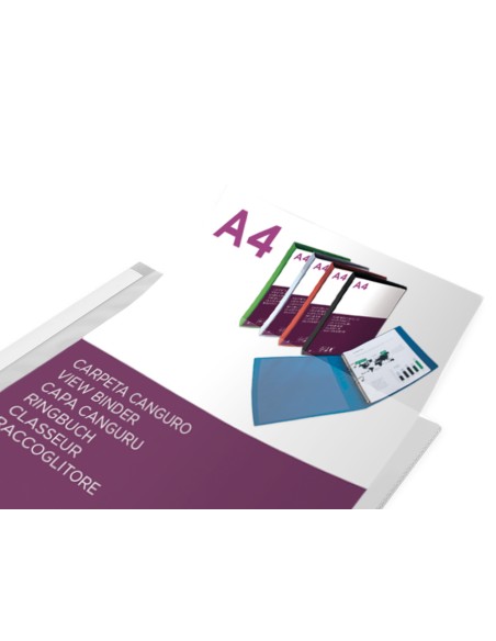 Carpeta liderpapel canguro 2 anillas 25 mm mixtas polipropileno din a4 transparente