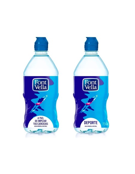 Agua mineral natural font vella botella de 750 ml