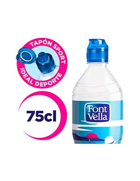 Agua mineral natural font vella botella de 750 ml