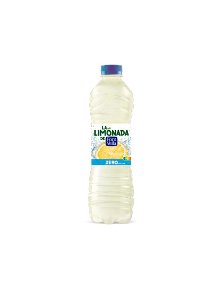 Agua mineral natural font vella lim0nada zero con zumo de limon botella 1,25 l