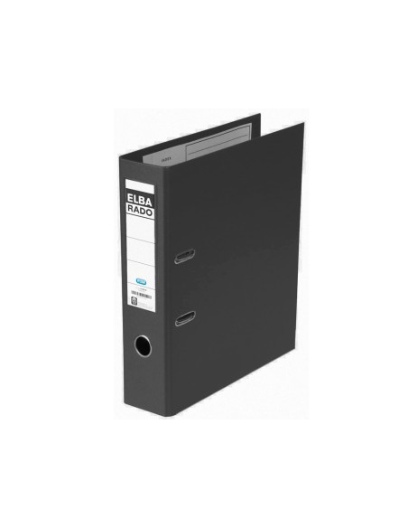 Archivador de palanca elba chic carton forrado pvc con rado folio lomo de 80 mm negro