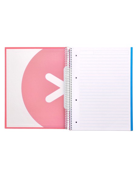 Cuaderno espiral a4 micro antartik tapa forrada 120h 90 gr horizontal 5 bandas 4 taladros color coral