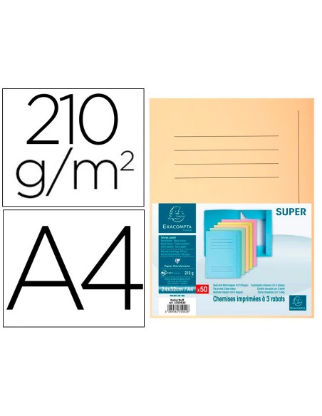 Subcarpeta cartulina con 3 solapas exacompta...