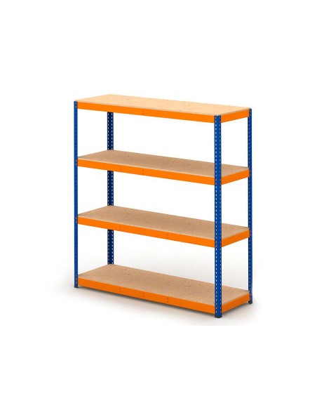 Estanteria metalica ar stabil xl 200x150x60 cm 4 estantes 500 kg por estante bandeja de madera sin tornillos color