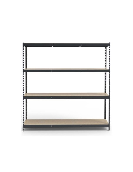 Estanteria metalica ar stocker 200x200x70 cm 4 estantes 450 kg por estante bandeja de madera sin tornillos