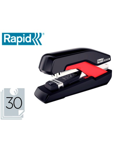 Grapadora rapid so30c plastico negro/rojo...