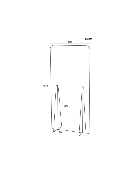 Pantalla de proteccion archivo 2000 de pie metacrilato transparente 900x1850 mm
