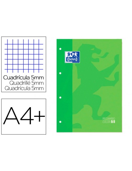 Recambio color 1 oxford din a4+ 80 hojas 90 gr...