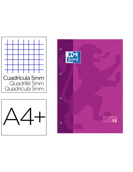 Recambio color 1 oxford din a4+ 80 hojas 90 gr...