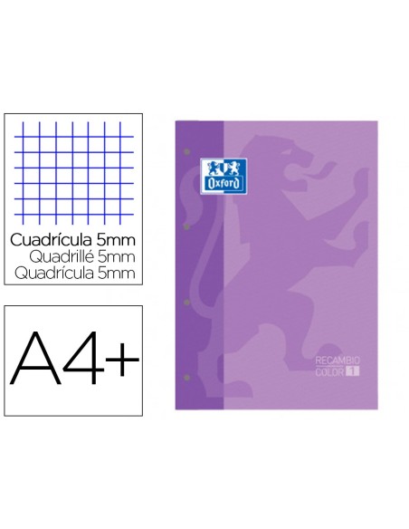 Recambio color 1 oxford din a4+ 80 hojas 90 gr...