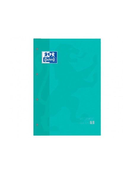 Recambio color 1 oxford din a4+ 80 hojas 90 gr cuadro 5 mm 4 taladros color ice mint