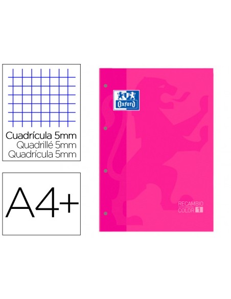 Recambio color 1 oxford din a4+ 80 hojas 90 gr...