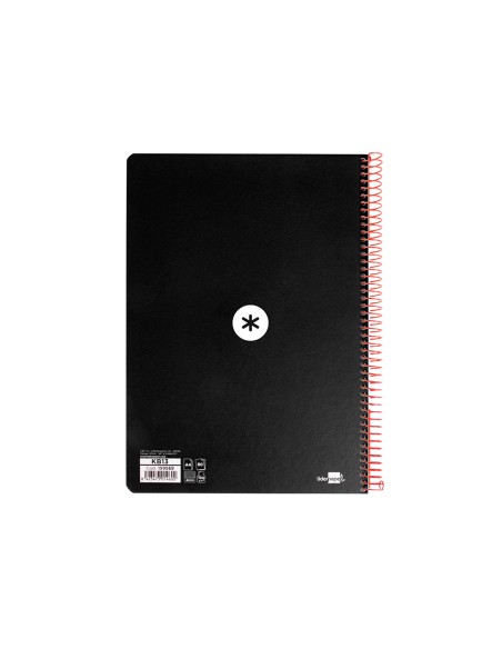 Cuaderno espiral a4 antartik tapa dura 80h 90gr cuadro 4mm con margen color negro