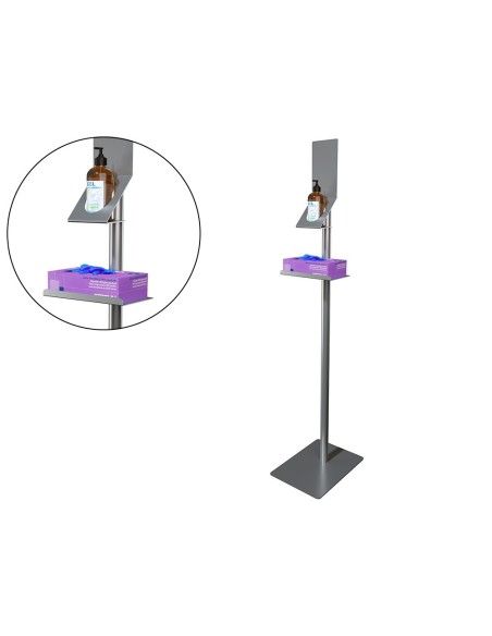 Soporte de suelo dispensador de gel y guantes...