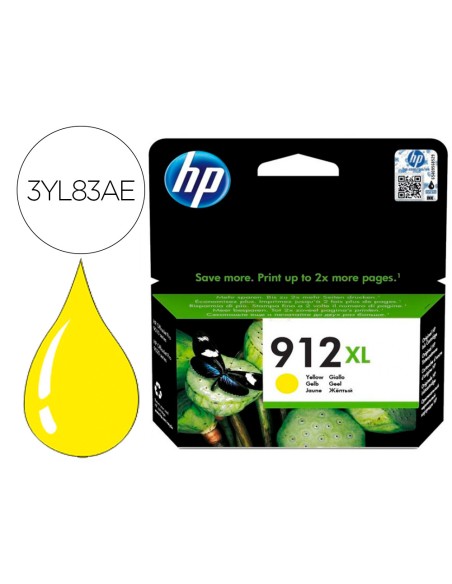 Ink-jet hp 912 xl officejet 8010 / 8020 / 8035 amarillo 825 pag
