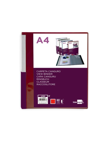 Carpeta liderpapel 60 fundas canguro pp din a4...