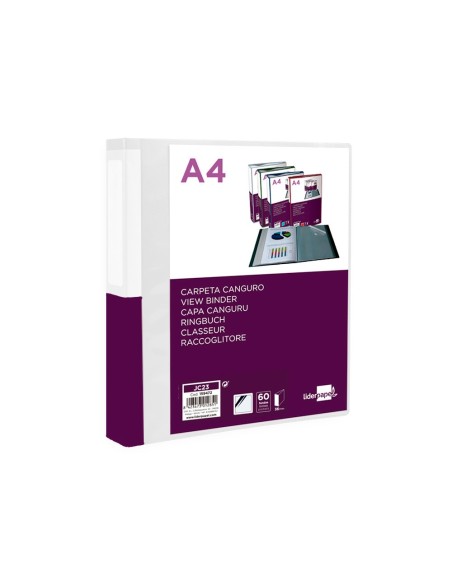Carpeta liderpapel 60 fundas canguro pp din a4...