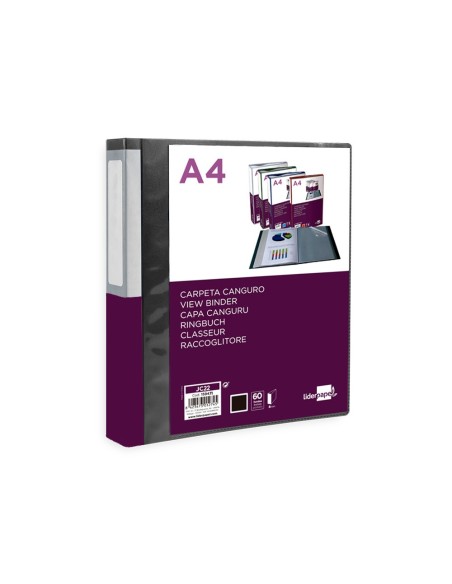 Carpeta liderpapel 60 fundas canguro pp din a4...
