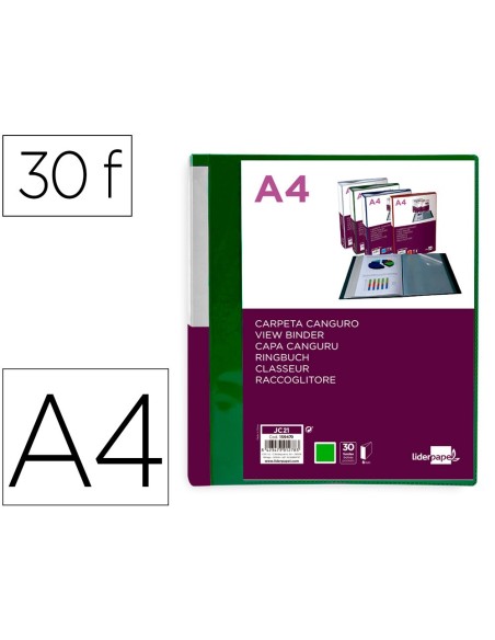 Carpeta liderpapel 30 fundas canguro pp din a4...
