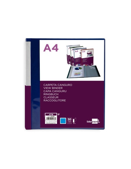 Carpeta liderpapel 30 fundas canguro pp din a4...
