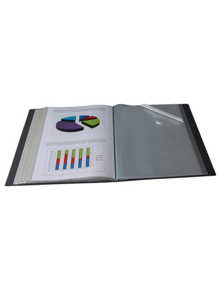 Carpeta liderpapel 10 fundas canguro pp din a4 negro opaco portada y lomo personalizable