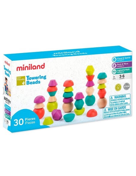 Juego miniland towering beads piezas de maderas...