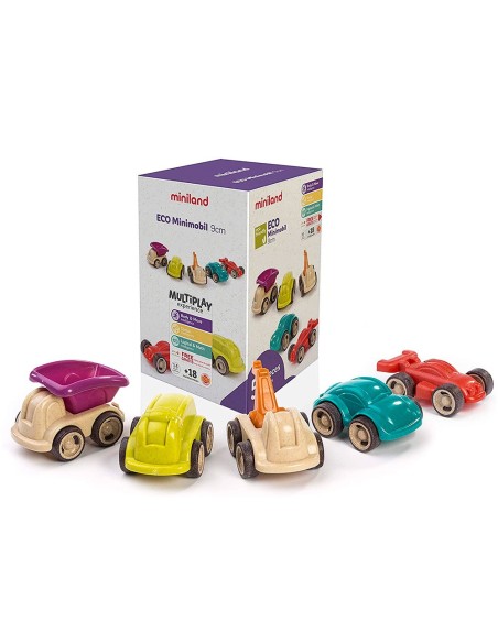 Juego miniland set de 5 minimobiles fabricados...