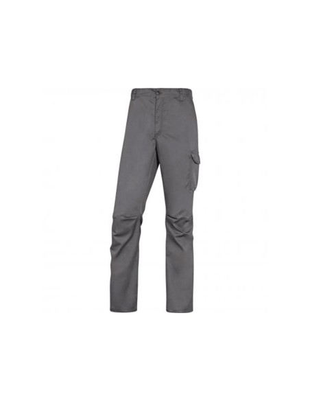 Pantalon de trabajo deltaplus cintura elastica 5 bolsillos color gris / negro talla xs