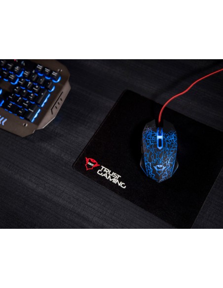 Pack alfombrilla + raton optico trust gaming gxt783 izza mouse & pad 2400 dpi 6 botones
